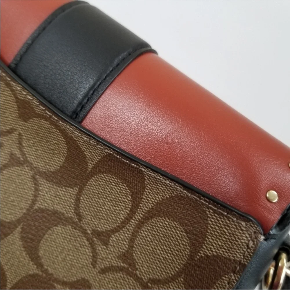 Coach Brown and Black Women's Bag Coach Georgie Saddle Bag Crossbody - Picture 14 of 16